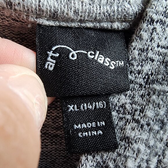 Art Class Juniors Gray Lace Hooded Pullover Sweater Size XL (14/16) - Picture 8 of 13